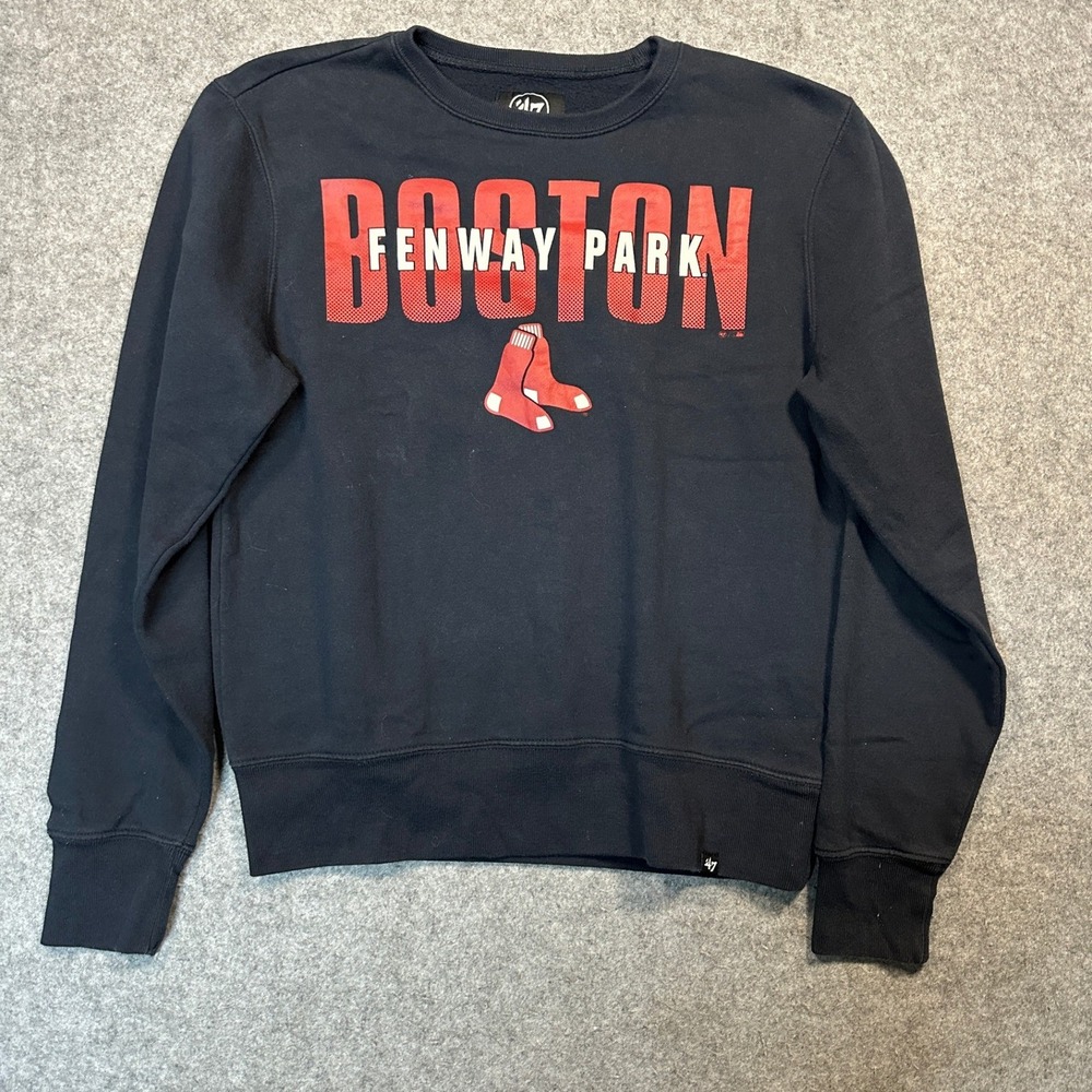 '47 Boston Fenway Park Sweatshirt Small‎ Navy Blue Fleece Graphic Crewneck